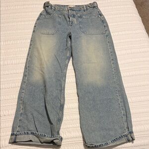 Free People Light Blue Wide Leg Jeans